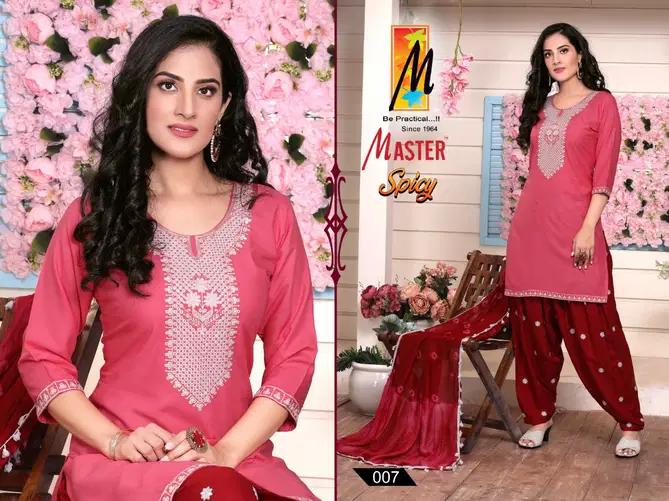 Master Spicy Rayon Fancy Ethnic Wear Ready Made Suit Collection